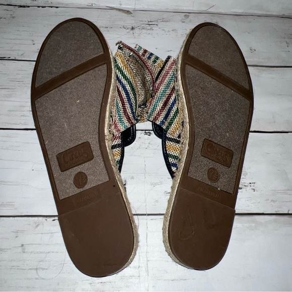 Sam Edelman Circus LULU Espadrille Multi Stripe Oversized Bow Slip On Sz 7.5 - Picture 4 of 4